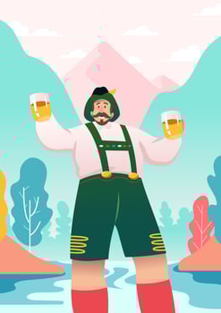 Man In Lederhosen Illustration vector