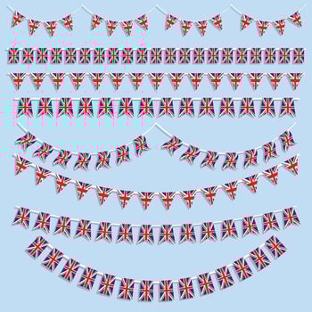 union jack bunting and decorations  vector
