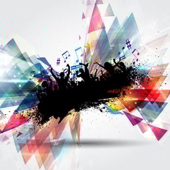 Grunge party people on abstract background  vector