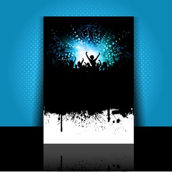 Grunge party flyer layout vector