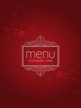 Stylish floral menu design vector