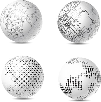 Abstract tech spheres vector