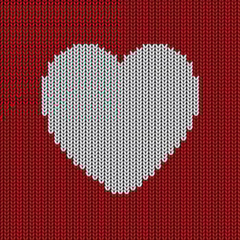 Knitted heart background vector