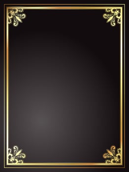 Gold and black frame vector
