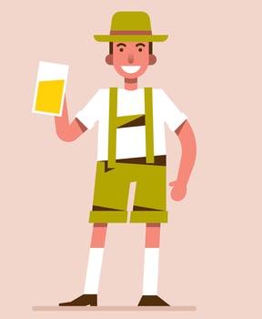 Man In Lederhosen Illustration vector