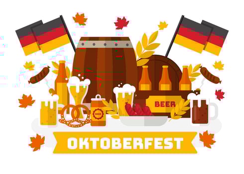 Oktoberfest With Bavarian Food Vector. vector