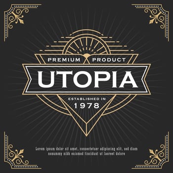 Vintage line frame design for labels, banner, logo, emblem, appa vector