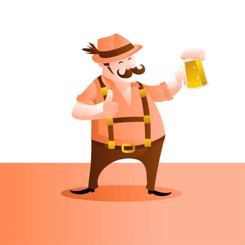 Man In Lederhosen Cartoon Character vector