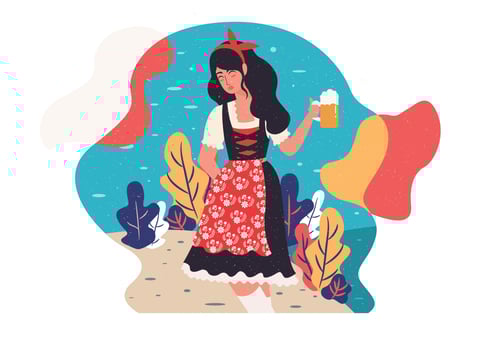 Lady In Dirndl Vector
