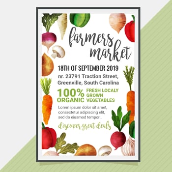 Vector Poster with Watercolor Vegetables