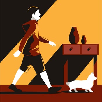 Boys and His Dog vector