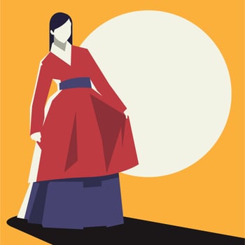 Lady in Handbok vector