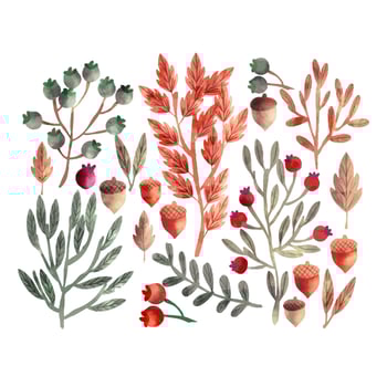 Vector Autumn Watercolor Floral Set