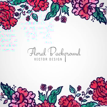 Abstract decorative wedding frame colorful floral background vector