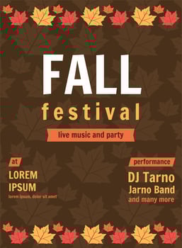 Fall Festival Music Poster vector