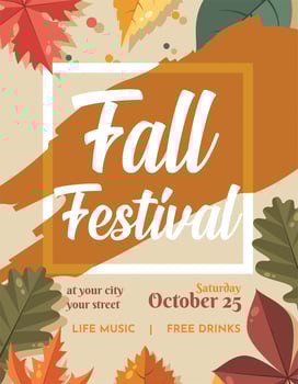 Fall Festivall Flyer Vector Design