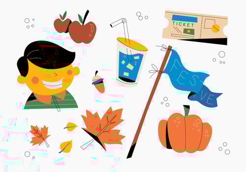 Happy Fall Festival Design Material Vector Flat Illustration