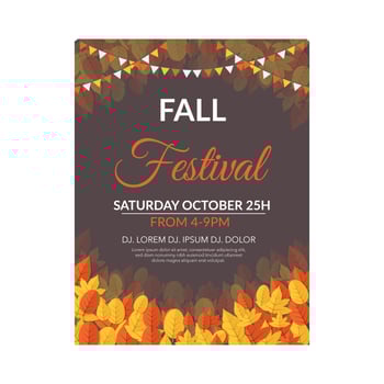 Fall Festival Flyer Template vector