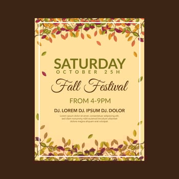 Fall Festival Flyer Template vector