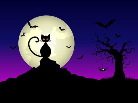 Halloween night background vector