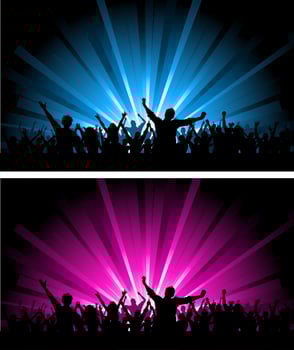 Two crowd scenes vector