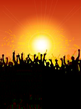 Excited audience vector