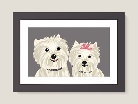 Yorkshire Terrier Dog Family Portrait vector