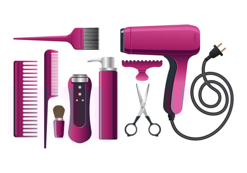 Beautiful Salon Equipment for Hairdresser vector