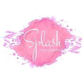 Pink watercolor splash background vector