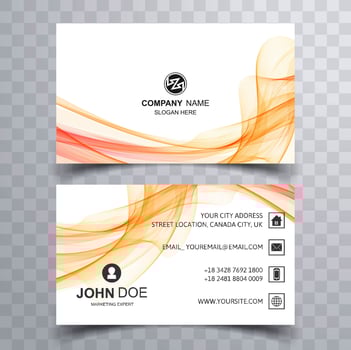 Modern business card stylish colorful wave background vector