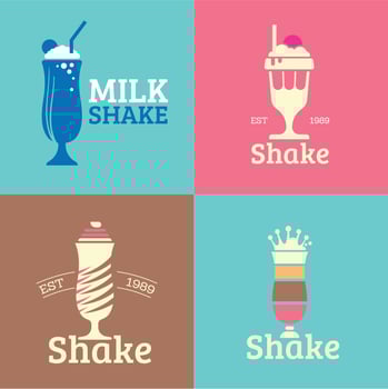 Collection of diner milkshakes logo vector