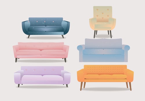 Realistic Interior Design Elements Vector