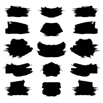 Abstract black grunge stroke set vector