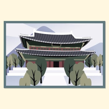 Gyeongbokgung Palace Postcard vector