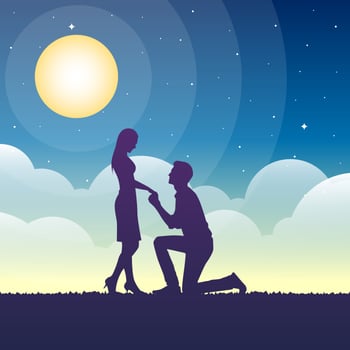 Romantic Engagement Illustration vector