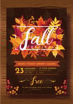 Fall Festival Flyer Vector Design