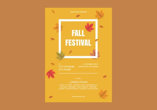 Fall Festival Vector Poster Template