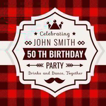 Birthday Invitation Buffalo Plaid Style vector