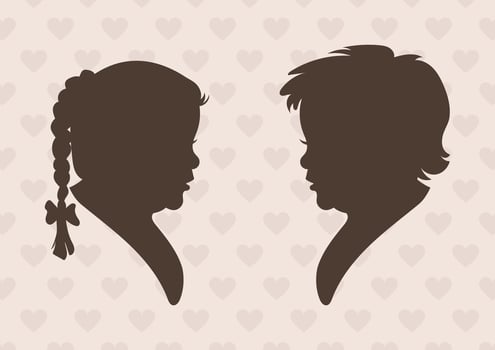 Children Silhouettes vector