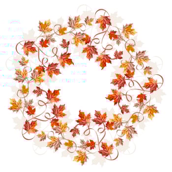 Vector Watercolor Leaves Wreath