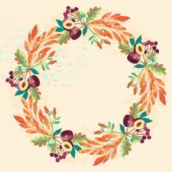 Vector Watercolor Autumn Wreath