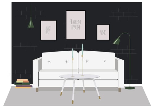 Vector Living Room Furniture Illustration