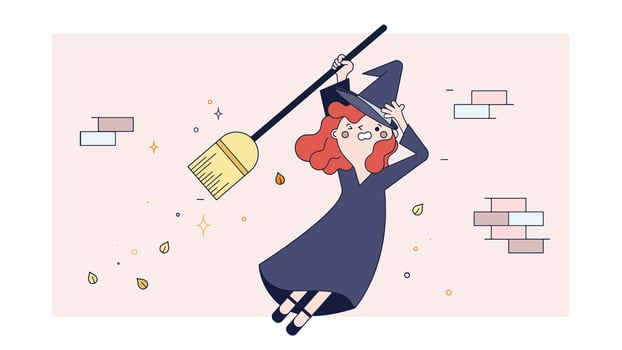 Witch Learning To Fly Vector