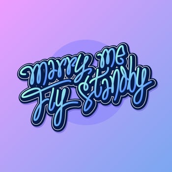 Free Hand Marry Me Fly Standby Engagement Proposal Vector