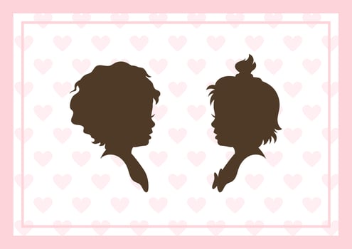 Children Silhouettes Illustration vector