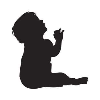 children silhouettes vector