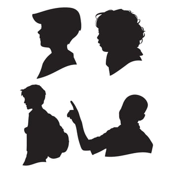 children silhouettes vector