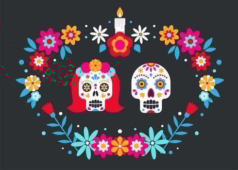 Couple Sugar Skull Vector