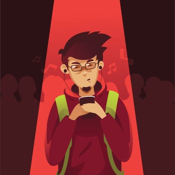 boy with glasses vector