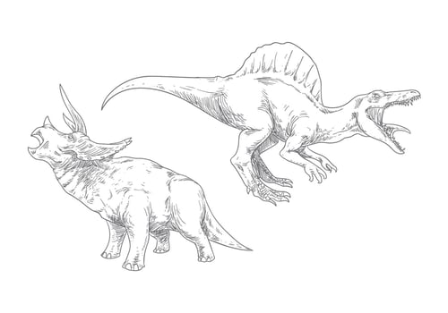Hand Drawing Dinosaur vector